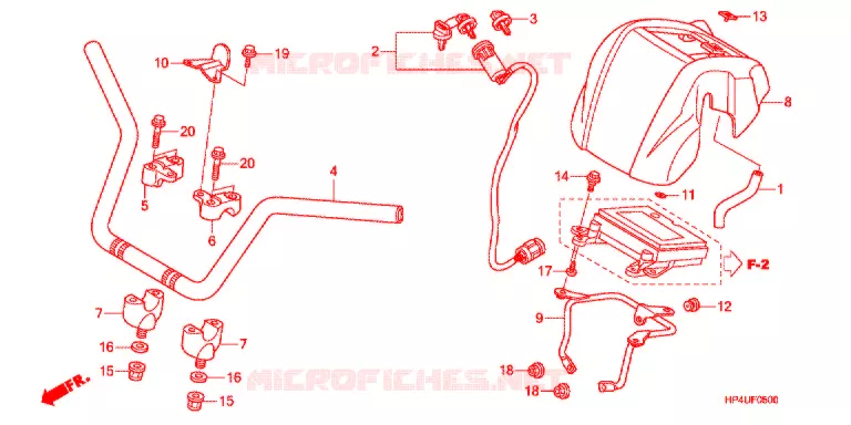 GUIDON Honda ATV 420 FOURTRAX 2011  TRX420FEB