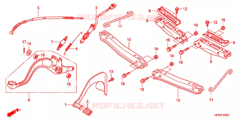PEDALE - REPOSE PIED Honda ATV 420 FOURTRAX 2011  TRX420FMB