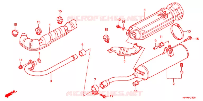 SILENCIEUX D'ECHAPPEMENT Honda ATV 420 FOURTRAX 2011  TRX420FMB