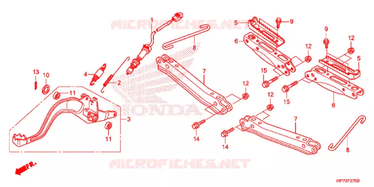 PEDALE - REPOSE PIED Honda ATV 420 FOURTRAX 2013  TRX420FPAD
