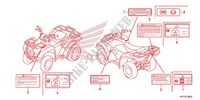 ETIQUETTE DE PRECAUTIONS pour Honda FOURTRAX 420 RANCHER 4X4 AT PS 2013