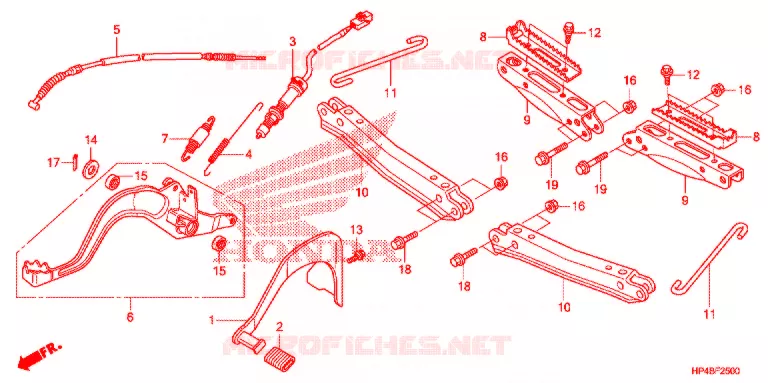 PEDALE - REPOSE PIED Honda ATV 420 FOURTRAX 2011  TRX420FPEB