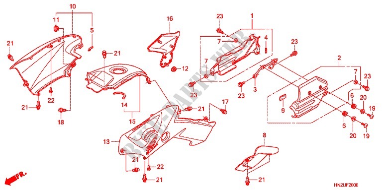 CARENAGE ARRIERE pour Honda FOURTRAX 500 FOREMAN RUBICON Hydrostatic 2013