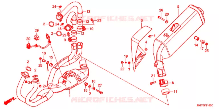 SILENCIEUX D'ECHAPPEMENT Honda MOTO 800 CROSSRUNNER 2013  VFR800XD