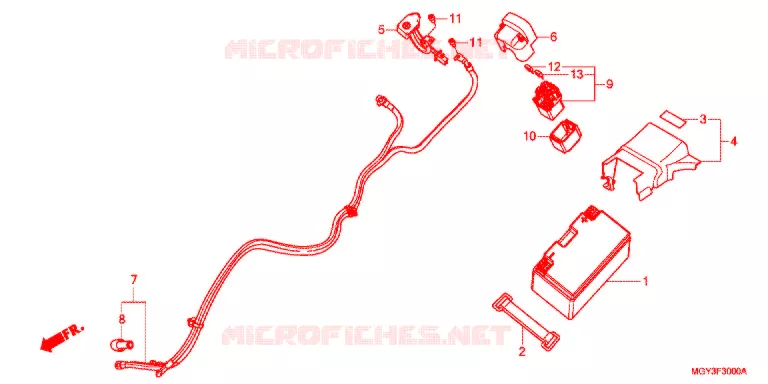 BATTERIE Honda MOTO 800 CROSSRUNNER 2013  VFR800XD