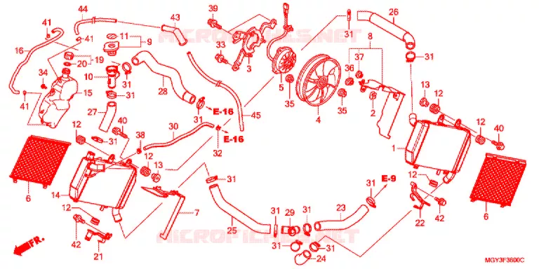RADIATEUR Honda MOTO 800 CROSSRUNNER 2014  VFR800XD