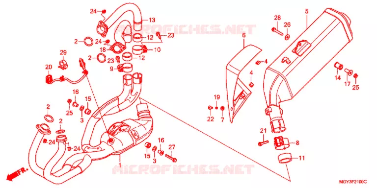 SILENCIEUX D'ECHAPPEMENT Honda MOTO 800 CROSSRUNNER 2013  VFR800XD