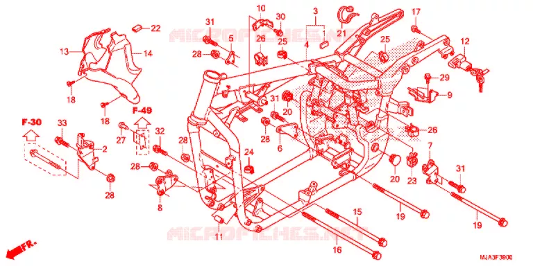 CADRE (VT750C/C2S/CA/CS) Honda MOTO 750 SHADOW 2013  VT750CSD