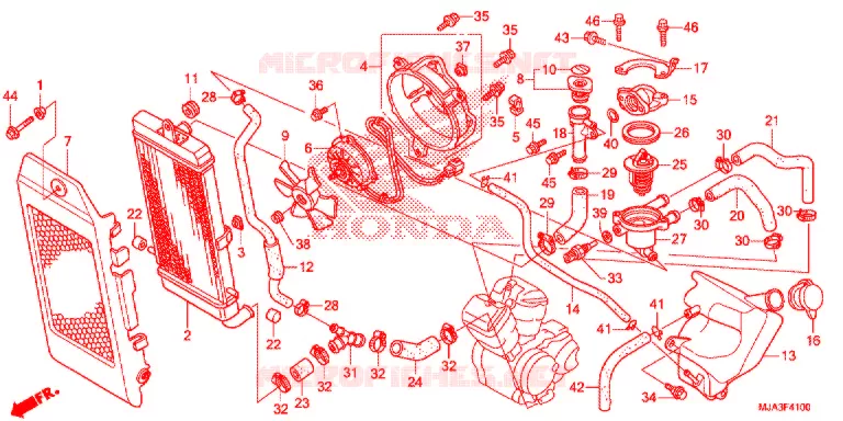 RADIATEUR (VT750C/C2S/CA/CS) Honda MOTO 750 SHADOW 2013  VT750CSD