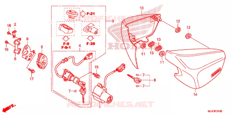 COUVERCLES LATERAUX (VT750C/C2S/CA/CS) Honda MOTO 750 SHADOW 2013  VT750CSD