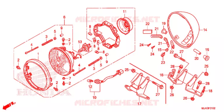 PHARE (VT750C2S-E,3E/S) Honda MOTO 750 VT 2013  VT750SD