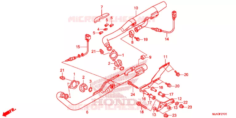 SILENCIEUX D'ECHAPPEMENT (VT750S) Honda MOTO 750 VT 2013  VT750SD