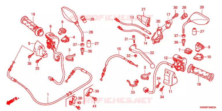 LEVIER DE GUIDON - CABLE - COMMODO Honda SCOOTER 125 PCX 2014  WW125D