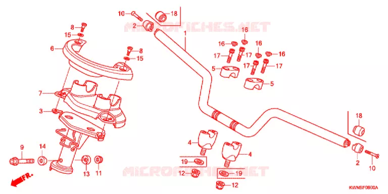 GUIDON - CARENAGE Honda SCOOTER 125 PCX 2010  WW125SB