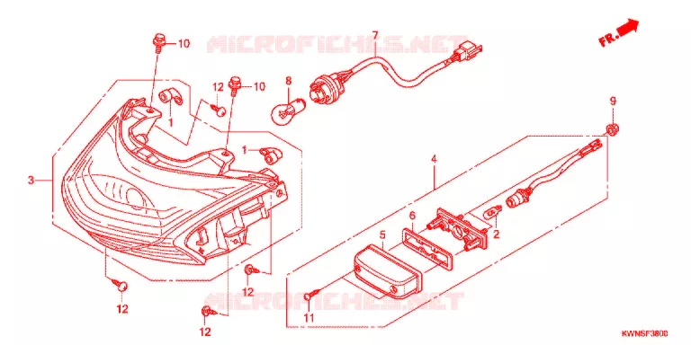 FEU ARRIERE Honda SCOOTER 125 PCX 2014  WW125SD