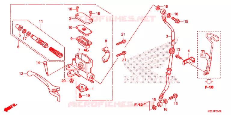 MAITRE CYLINDRE DE FREIN AVANT Honda MOTO 110 WAVE 2015  AFS110CSFF