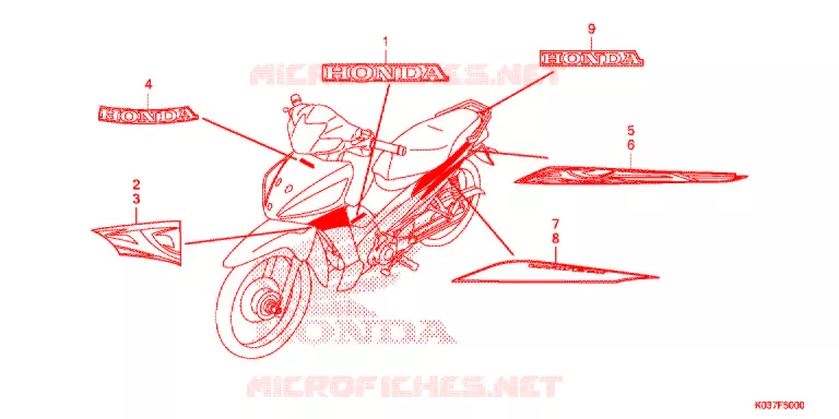AUTOCOLLANTS Honda MOTO 110 WAVE 2015  AFS110CSFF