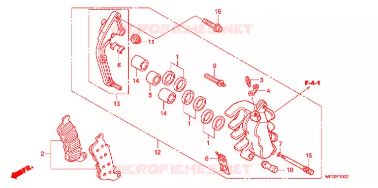 MACHOIRE DE FREIN AVANT G.  Honda MOTO 600 HORNET 2010  CB600FA3A
