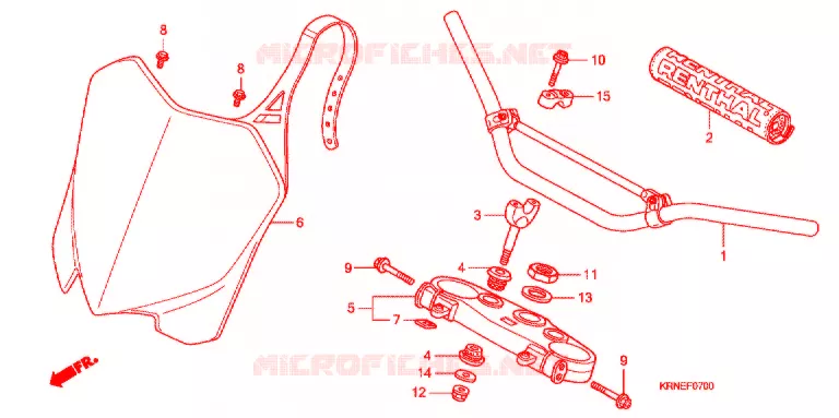 GUIDON - TE DE FOURCHE Honda MOTO 250 CRF 2011  CRF250RB