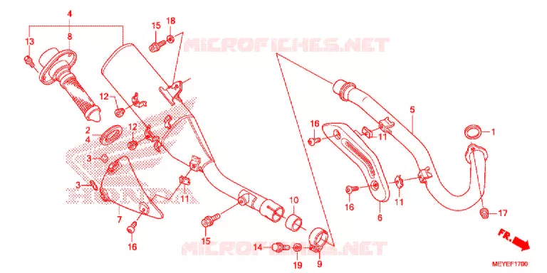 SILENCIEUX D'ECHAPPEMENT Honda MOTO 450 CRF 2016  CRF450XE