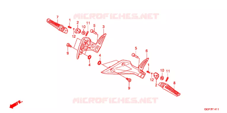REPOSE PIED (NSC502WH/T2) Honda SCOOTER 50 VISION 2013  NSC502WHD