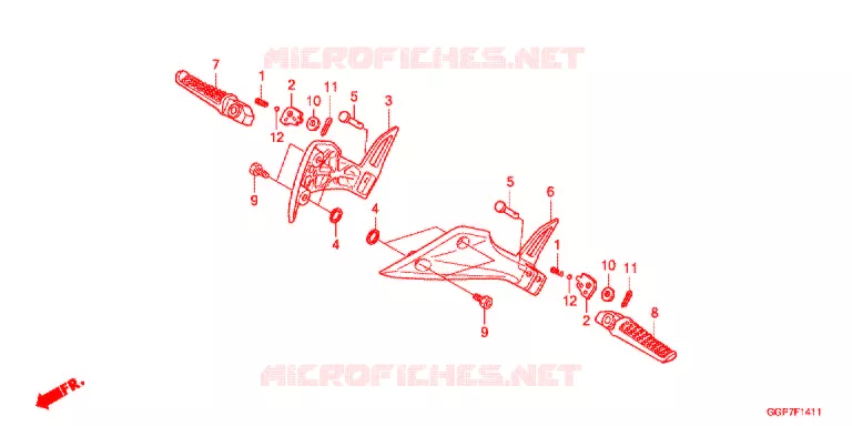 REPOSE PIED (NSC502WH/T2) Honda SCOOTER 50 VISION 2013  NSC502WHD