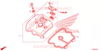 COUVRE CULASSE pour Honda CBR 250 R ABS GREY 2015