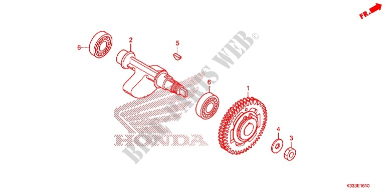 ARBRE DE BALANCIER pour Honda CBR 250 R ABS GREY 2015