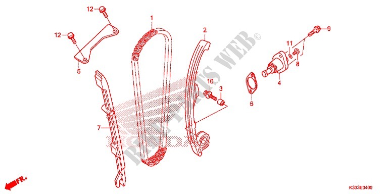 CHAINE DE DISTRIBUTION   TENDEUR pour Honda CBR 250 R ABS RED 2015