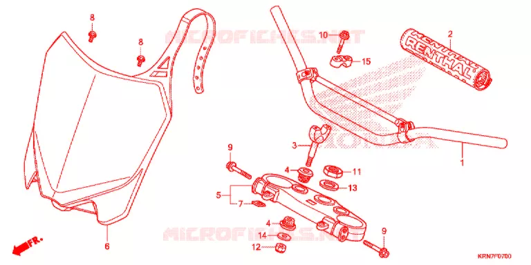 GUIDON - TE DE FOURCHE Honda MOTO 250 CRF 2015  CRF250RF