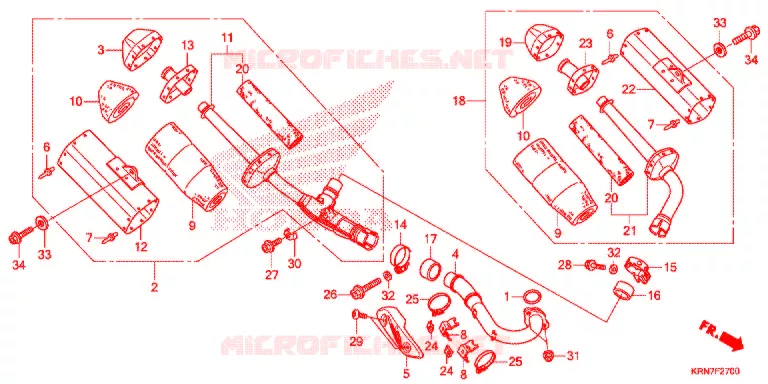 SILENCIEUX D'ECHAPPEMENT Honda MOTO 250 CRF 2015  CRF250RF