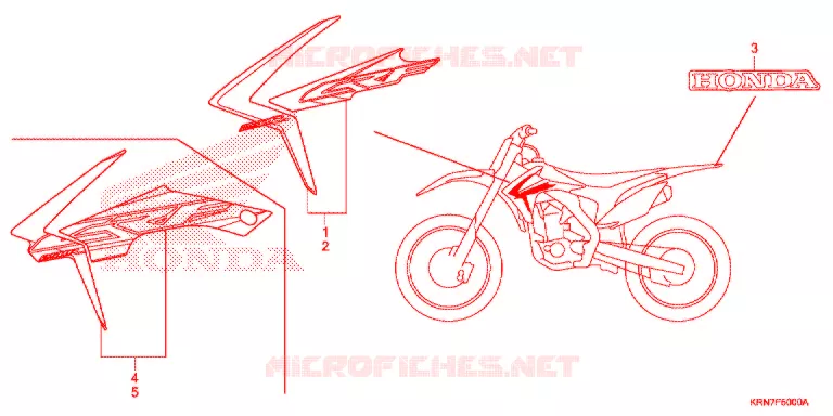 AUTOCOLLANTS Honda MOTO 250 CRF 2015  CRF250RF