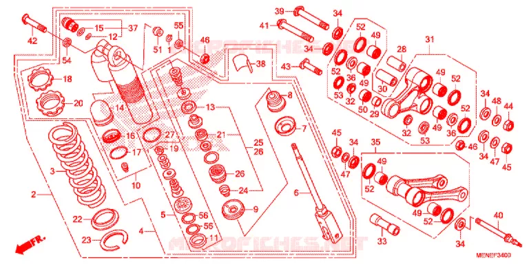 AMORTISSEUR ARRIERE Honda MOTO 450 CRF 2015  CRF450RF