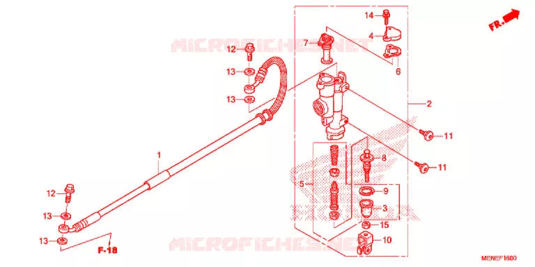 MAITRE CYLINDRE DE FREIN ARRIERE Honda MOTO 450 CRF 2015  CRF450RF