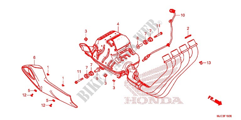 SILENCIEUX D'ECHAPPEMENT pour Honda CBR 650 F ABS HRC TRICOLOR 2014