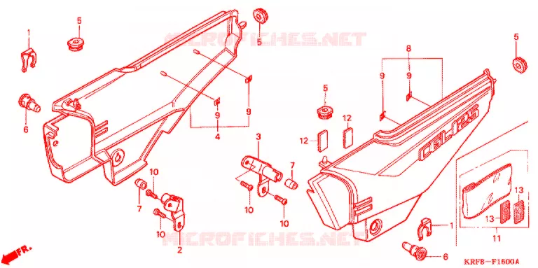 COUVERCLES LATERAUX Honda MOTO 125 CG 2007  CGL1256