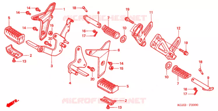 REPOSE PIED (FS1251/2/3) Honda MOTO 125 SONIC 2003  FS125M3
