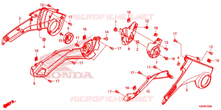 COUVERCLES LATERAUX Honda MOTO 125 MSX 2014  MSX125E