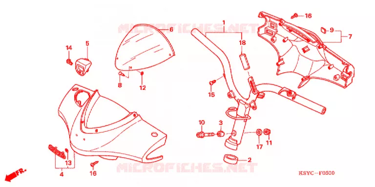 GUIDON - CARENAGE (1) Honda SCOOTER 125 ELITE 2006  SC125SH5