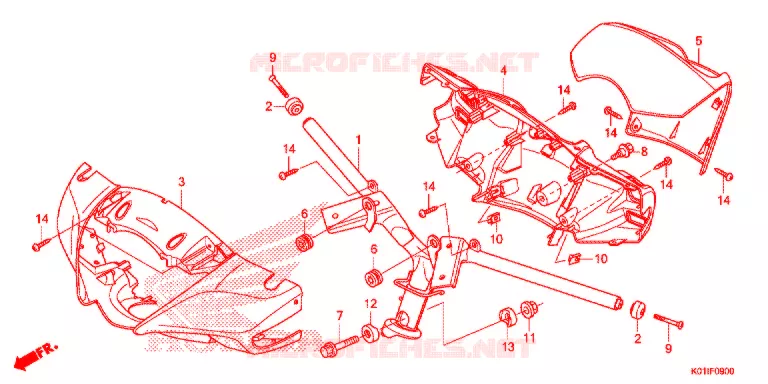 GUIDON - CARENAGE Honda SCOOTER 125 SH 2015  SH125ADE_TB