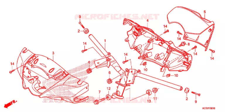 GUIDON - CARENAGE Honda SCOOTER 125 SH 2014  SH125ADE
