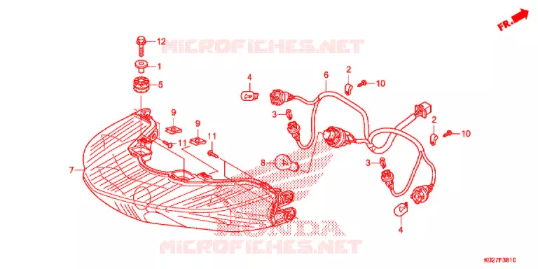 FEUX ARRIERE Honda SCOOTER 150 SH 2014  SH150ADE