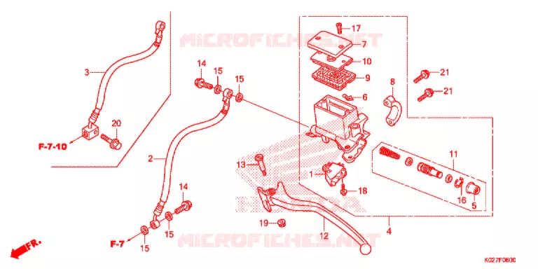 MAITRE CYLINDRE DE FREIN ARRIERE Honda SCOOTER 150 SH 2015  SH150ADE
