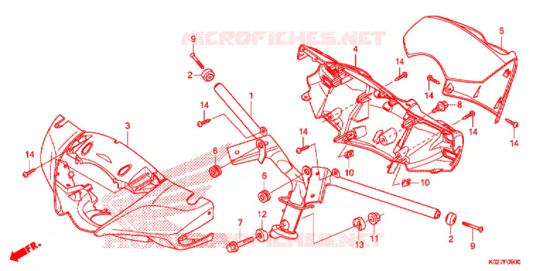 GUIDON - CARENAGE Honda SCOOTER 150 SH 2014  SH150ASE