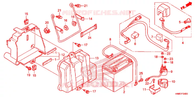 BATTERIE Honda ATV 680 FOURTRAX 2018  TRX680FAF
