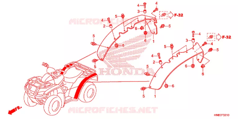 PROTECTION D'AILE Honda ATV 680 FOURTRAX 2019  TRX680FAF