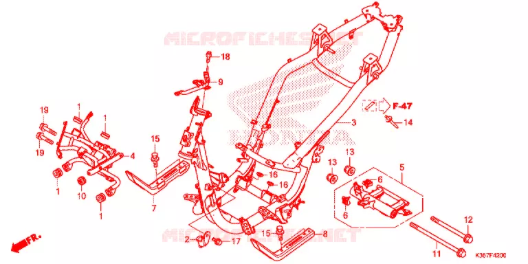 CADRE Honda SCOOTER 125 PCX 2016  WW125EX2F