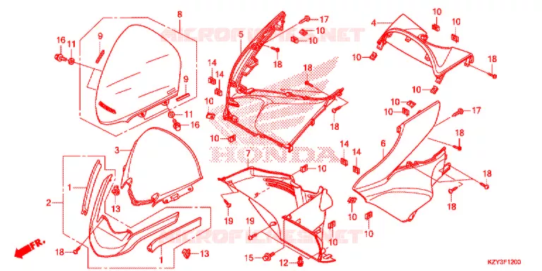 CARENAGE AVANT Honda SCOOTER 150 PCX 2012  WW150C