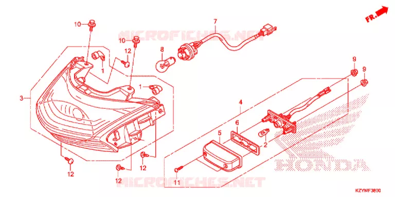 FEU ARRIERE Honda SCOOTER 150 PCX 2014  WW150D