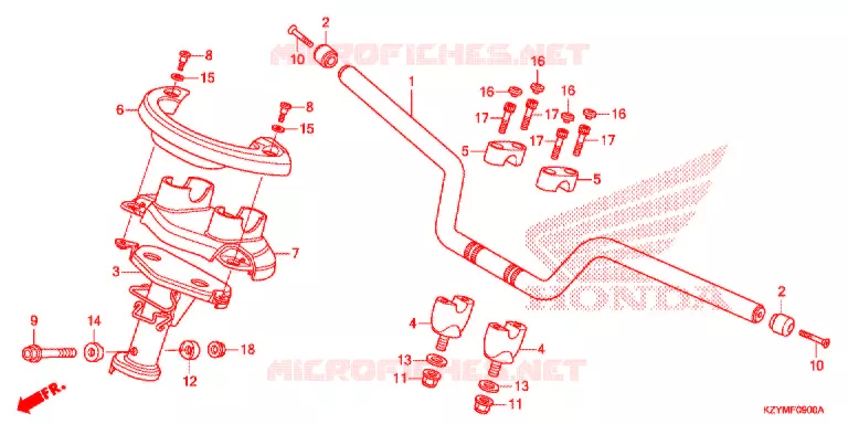 GUIDON - CARENAGE Honda SCOOTER 150 PCX 2014  WW150D